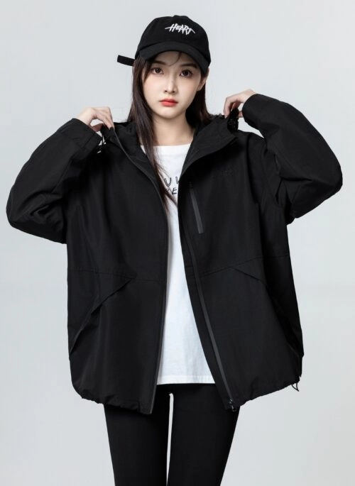 韓国商品/NOCONTENT Dot half hooded jumpe 4Tune Star Hooded Zip Up Sweatshirt Korean Style All Metal