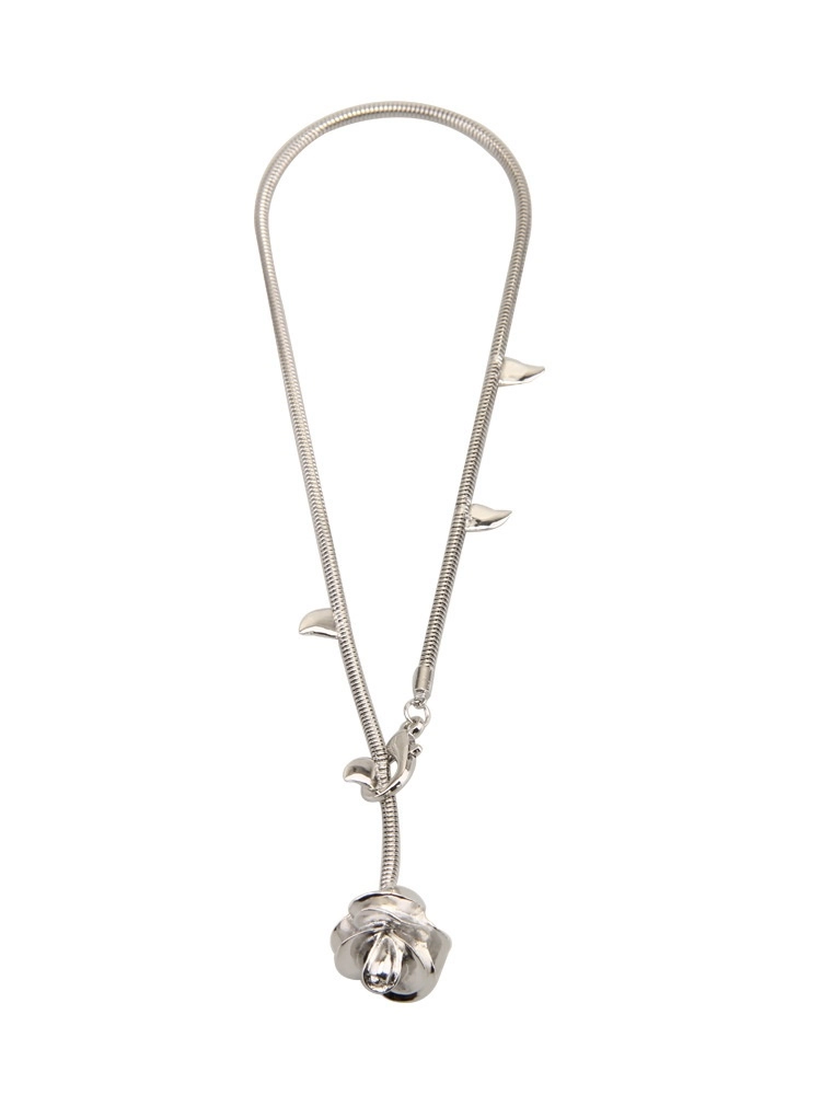 Silver Inverted Rose Necklace | Liz - IVE - Fashion Chingu
