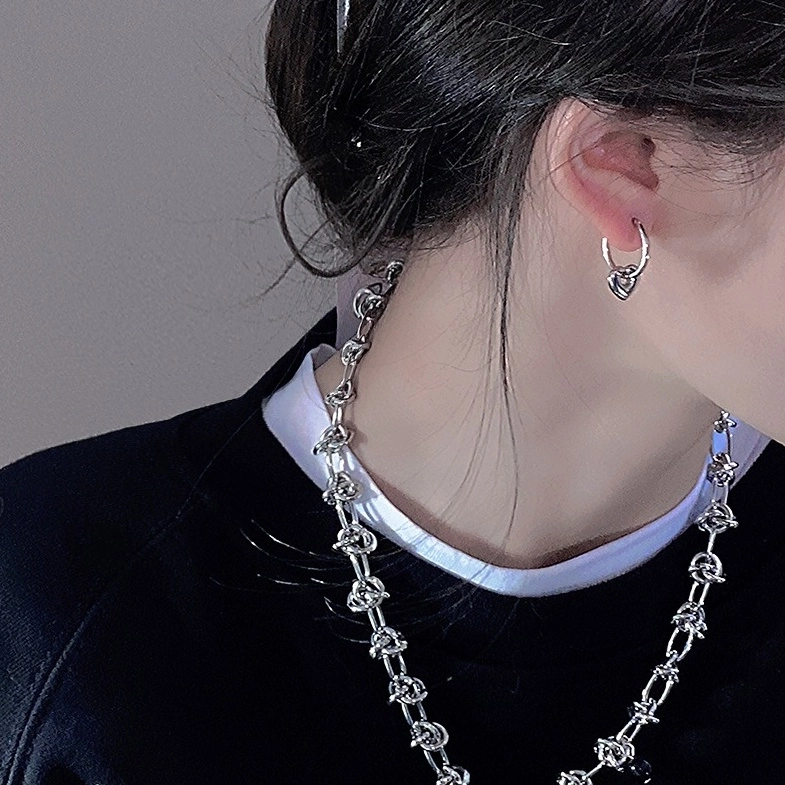 Silver Mini Heart Hoop Earrings | Tzuyu - Twice - Fashion Chingu
