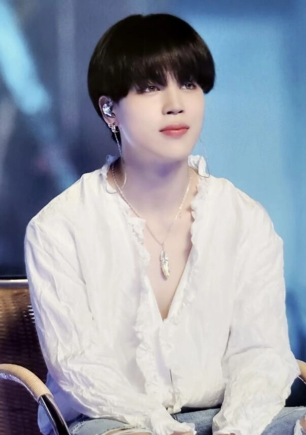 White Ruffled Lining Long Sleeve Shirt | Jimin - BTS
