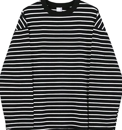 Black Classic Striped Long Sleeve T-Shirt | RM - BTS