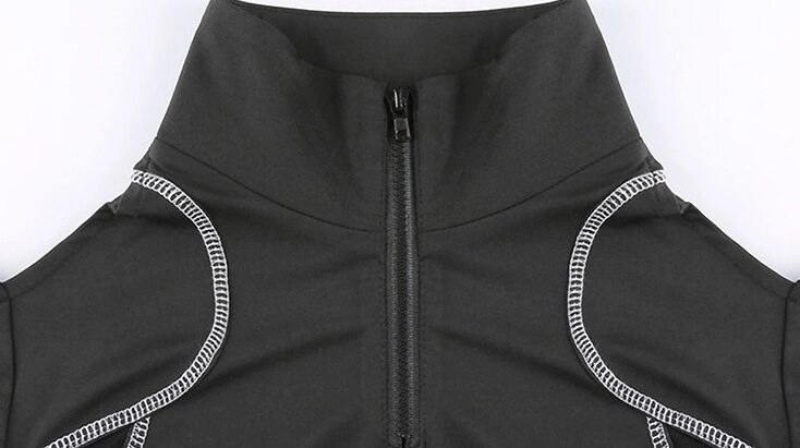 Black Cyberpunk Mesh Crop Top | Winter - Aespa - Fashion Chingu