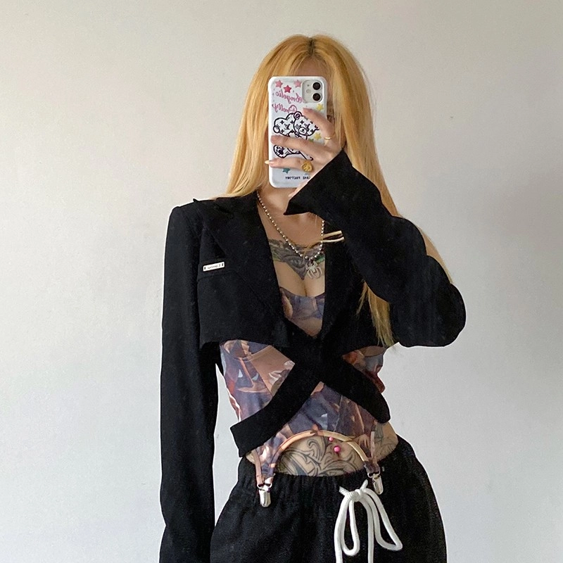 ボトムスその他 Remain Cropped Sleeve Blazer Access Fashion | Cropped blazer