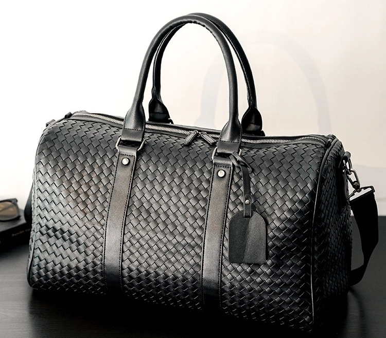 Black Woven Style Duffle Bag | Jeongin - Stray Kids