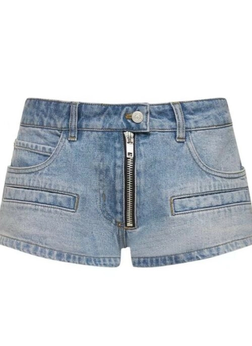 Blue Loose Denim Lace Shorts | Seeun - STAYC - Fashion Chingu