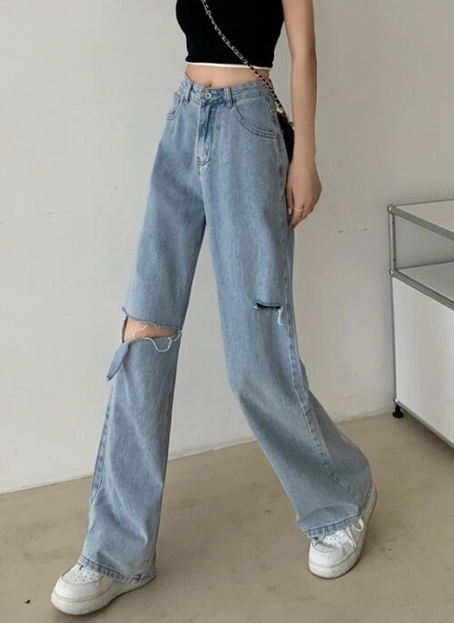 8/22迄大幅値下げ！JENNIE着用　  デニム Blue Straight Cut Jeans | Jennie - BlackPink - Fashion Chingu