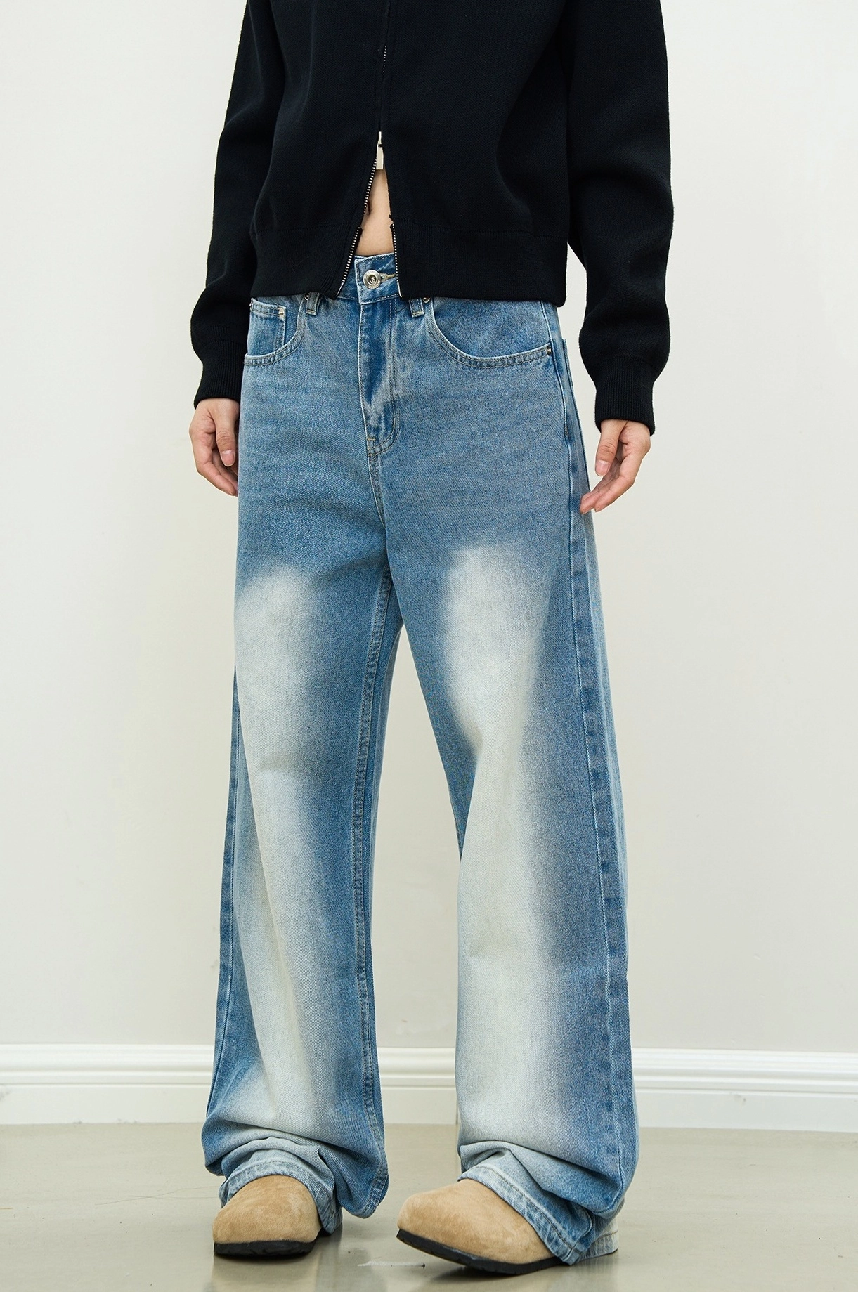 ★StrayKids★FLAVORISM★CUT-OFF BLEACH WASHED DENIM PANTS ☆StrayKids☆FLAVORISM☆CUT-OFF BLEACH WASHED DENIM PANTS
