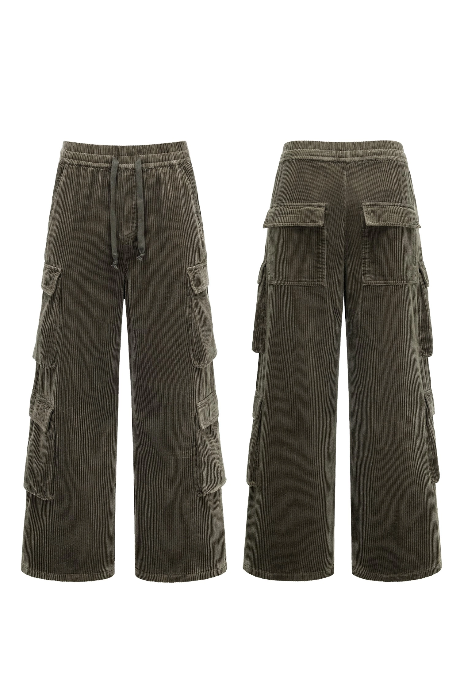【GREENBUTTER】韓国人気◆Corduroy Overall pants カラーつなぎ ONE SIZE FITS ALL” PANTS ［ Corduroy Khaki (green) ］ | feel