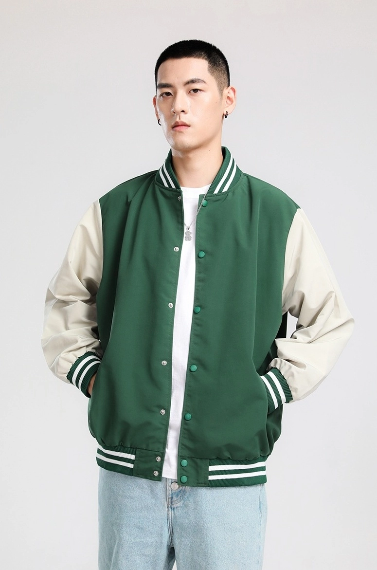 Green Snap-Button Baseball Jacket | Dino - Seventeen - Fashion Chingu