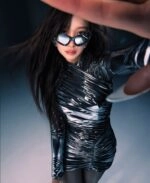 Grey-Metallic-Wrap-Style-Dress