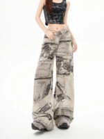 [CODEGRAPHY]★25SS★韓国人気★WIDE FIT SCRATCH DENIM PANTS CODEGRAPHY] ☆韓国人気☆(Woman) Wide denim pants