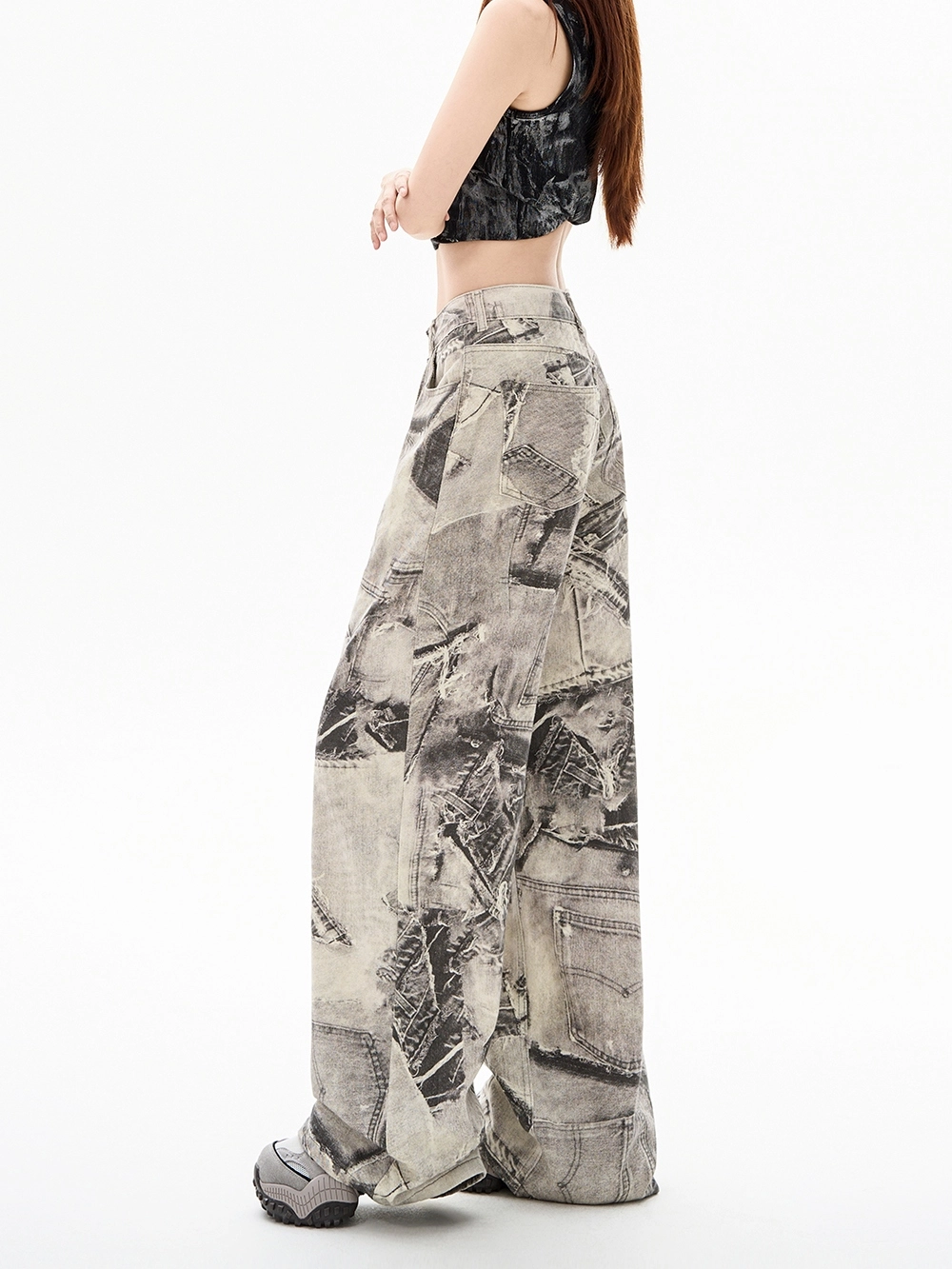 [CODEGRAPHY]★25SS★韓国人気★WIDE FIT SCRATCH DENIM PANTS CODEGRAPHY]☆25SS☆韓国人気☆WIDE FIT SCRATCH DENIM PANTS