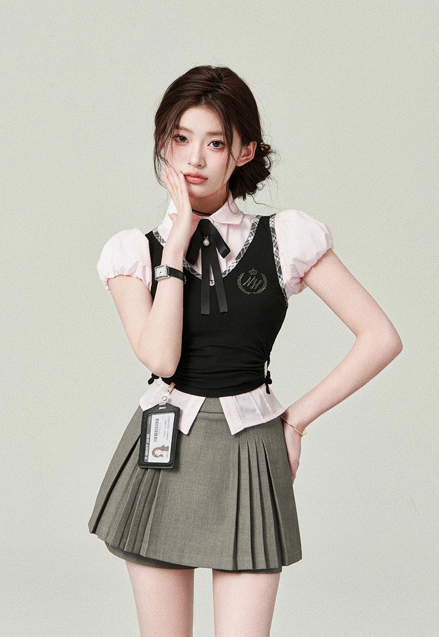 Grey Side Pleats Skirt | Yuna - ITZY - Fashion Chingu