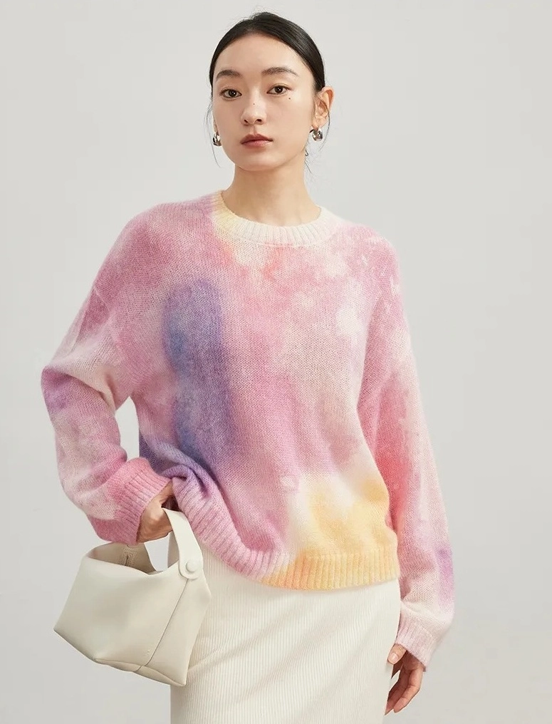 Pink Gradient Tie-Dye Knit Sweater | Suga - BTS - Fashion Chingu