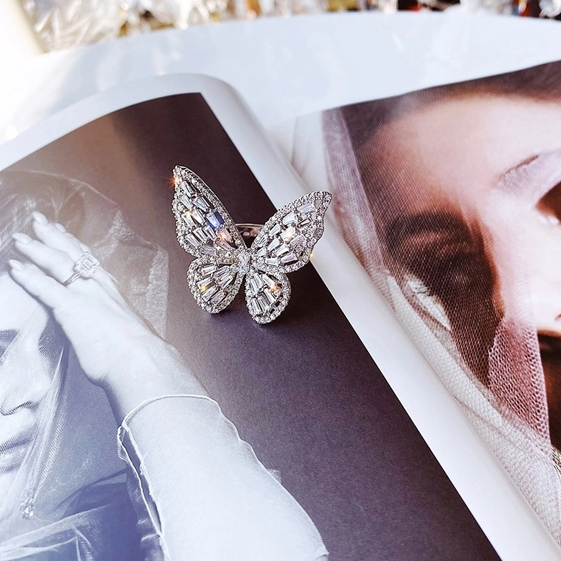 指輪・リング Ambush Butterfly Ring Amazon.com: AIMAOMI Inlaid Zircon Butterfly Ring Adjustable