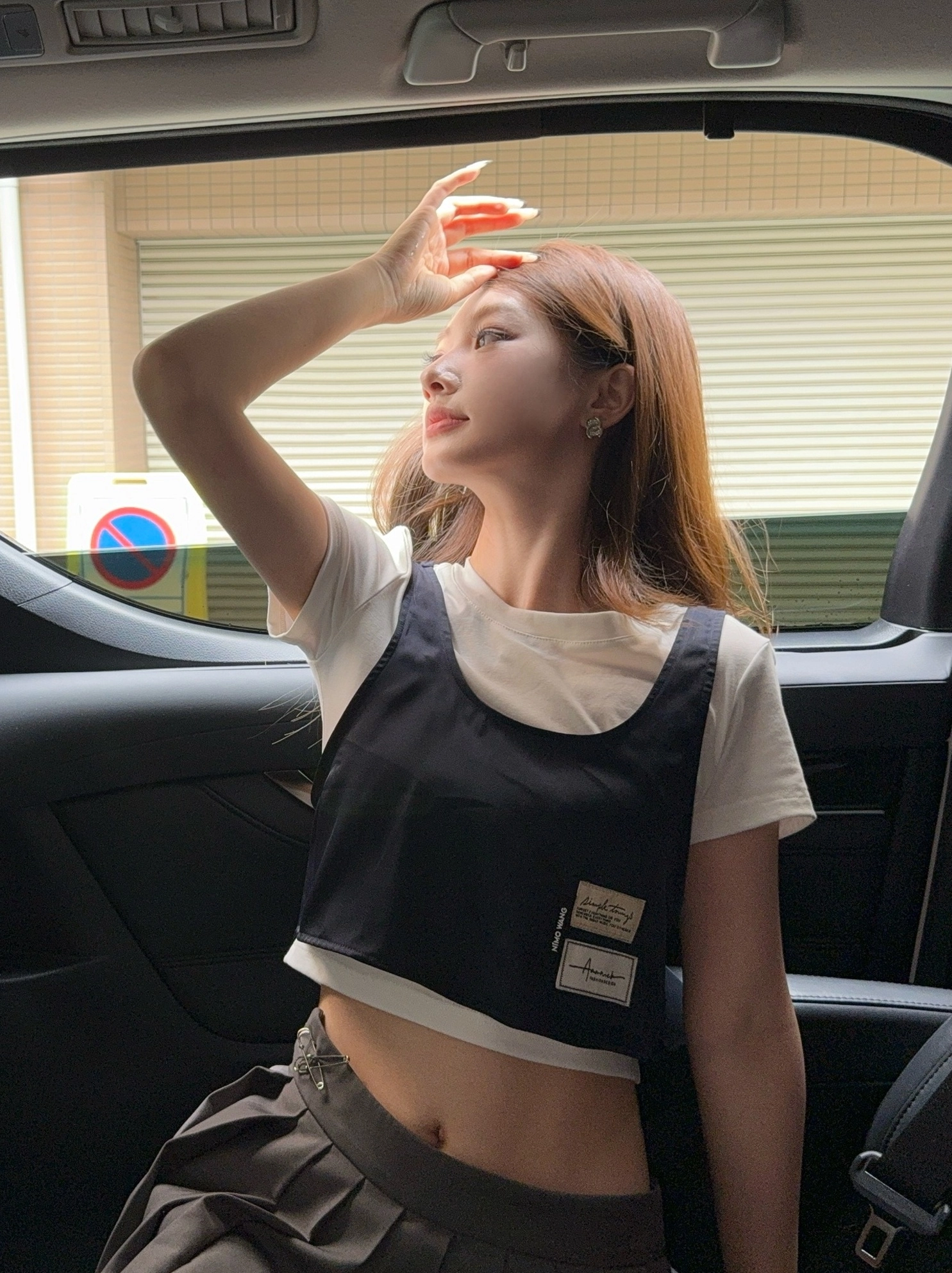 [BLACKPINK ジェニー着用]★THEOHYOU★TOP LAYERED T-SHIRTS★ White And Blue Layered T-Shirt | Jennie - BlackPink