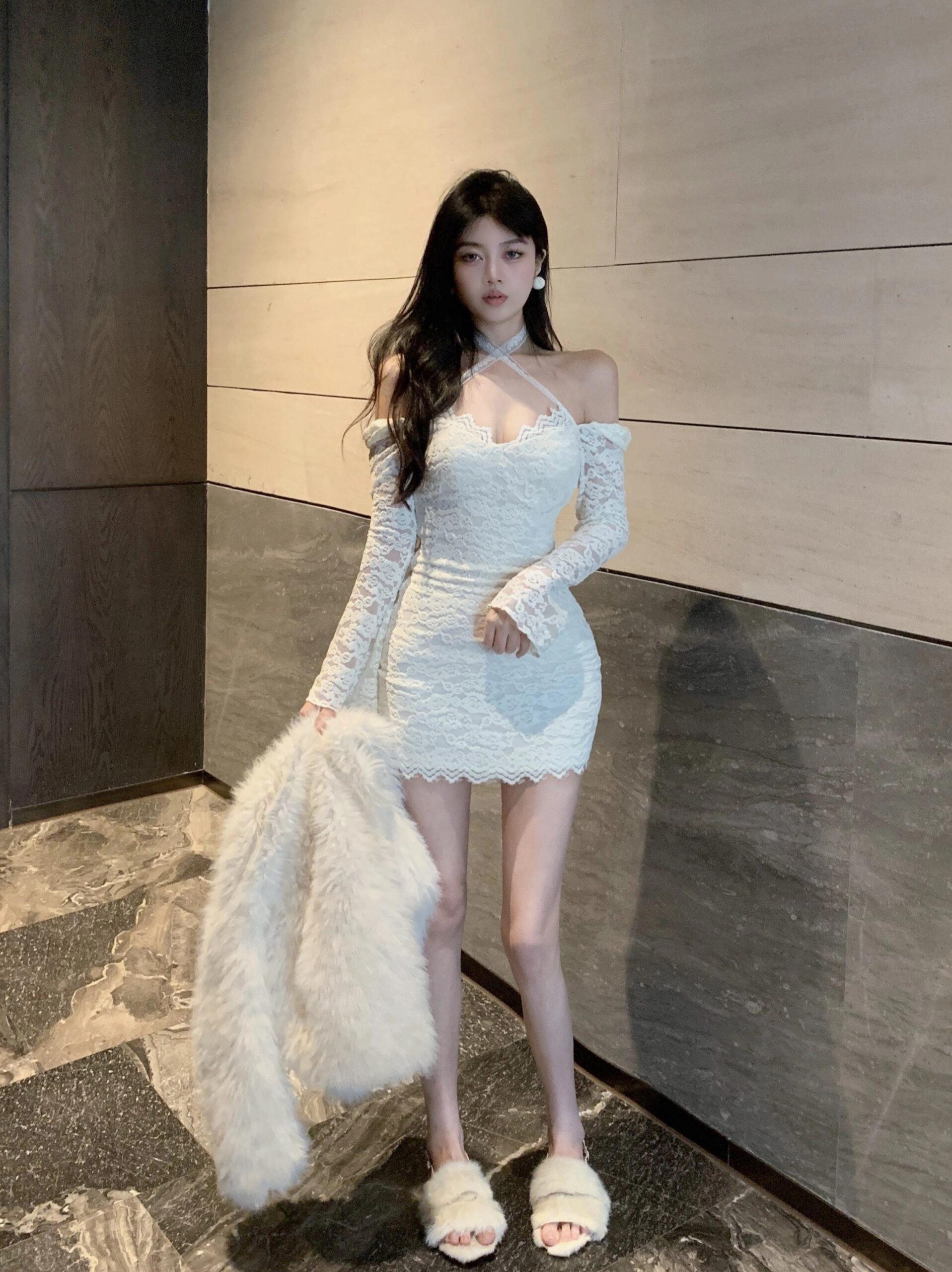 NODRESSピンク velvet bow lace over sleeves NODRESSピンク velvet bow lace over sleeves