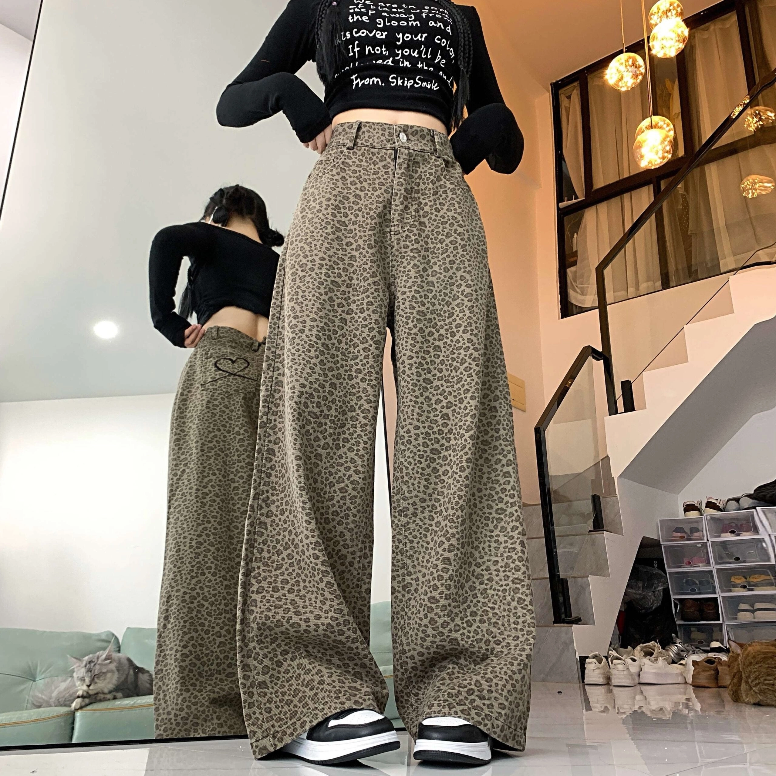 ★BLACKPINK ジェニ着用★Ordes★24FW LEOPARD STRAIGHT PANTS 12/6 予約発送☆BLACKPINK ジェニー 着用！！【ORDES】[15th