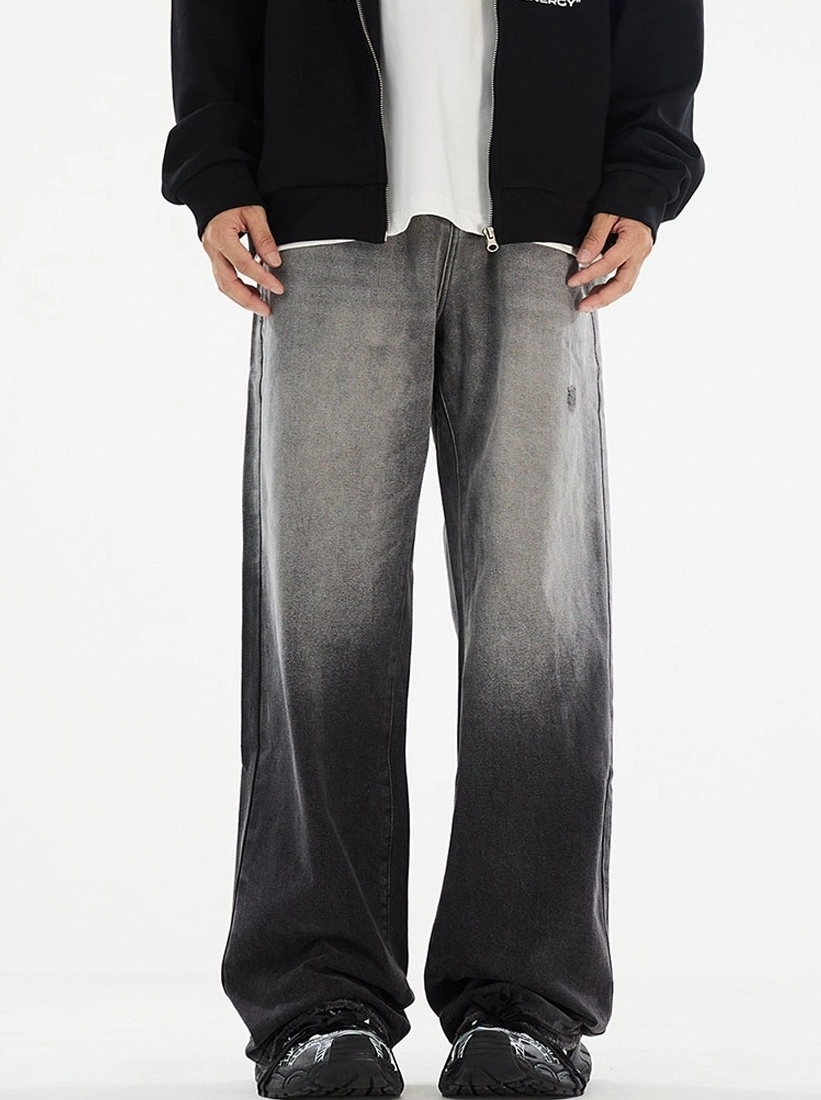 デニム・ジーパン HUECLOSET Gradient Washed Denim Pants SE125 Black Gradient Denim Jeans | Hueningkai - TXT - Fashion Chingu