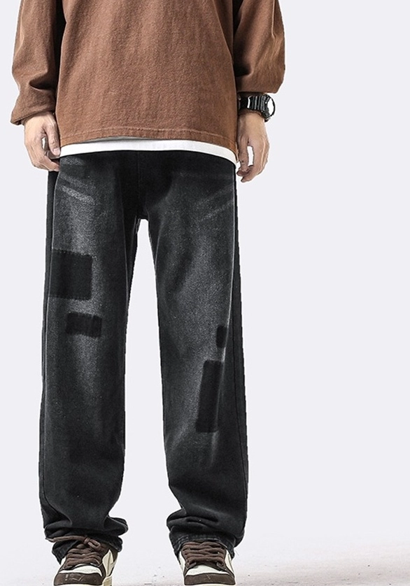 【Anyone more】Liu Black Blue Washing Autumn Denim Wide PT 318 Shaping Wide Leg Women's Jeans (plus Size) - Dark Wash