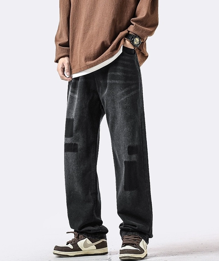 Black Washed Denim Patchwork Jeans | Jin - BTS - Fashion Chingu