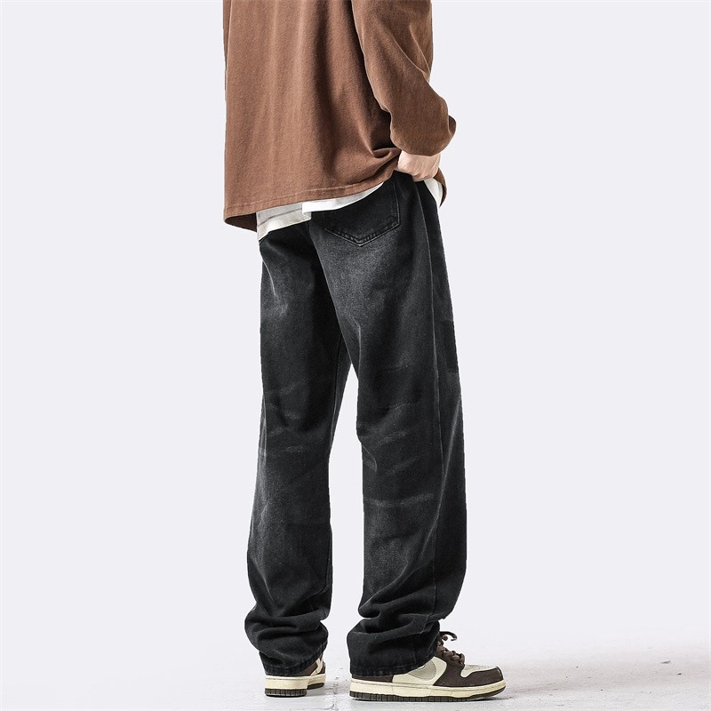 【oan】(Unisex) Highlight Black Jeans Stoned
