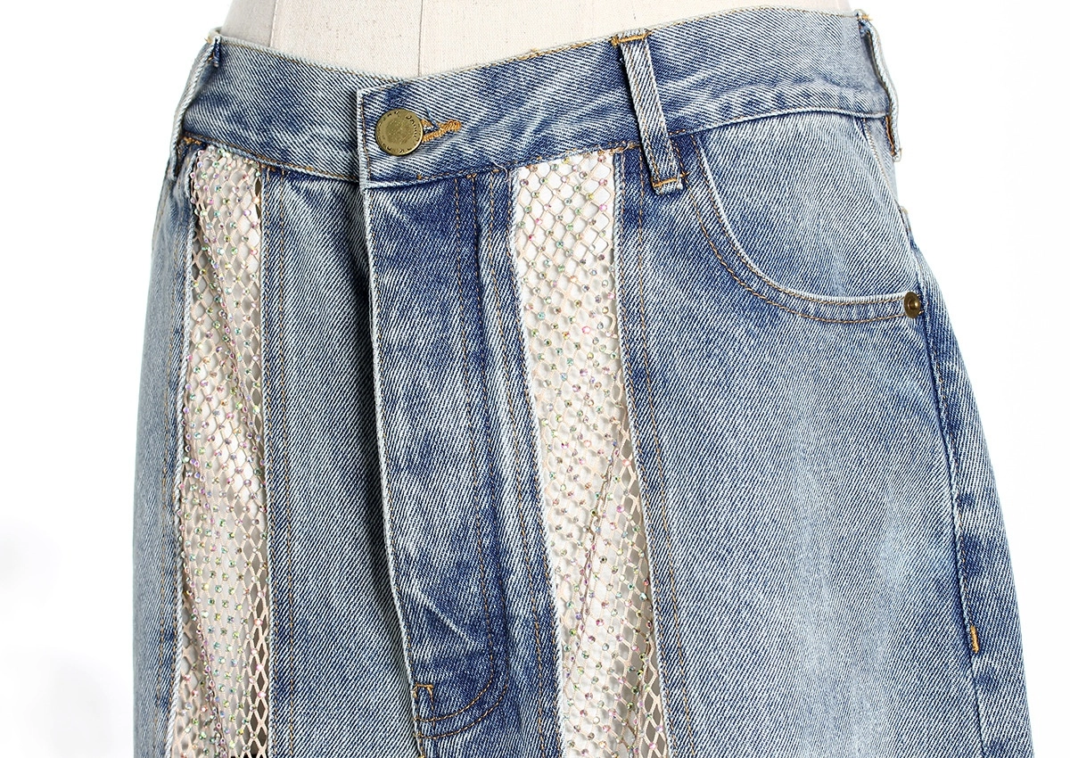 【SATIIIZ】Minen cut wide denim pants Minen cut wide denim pants - satiiiz