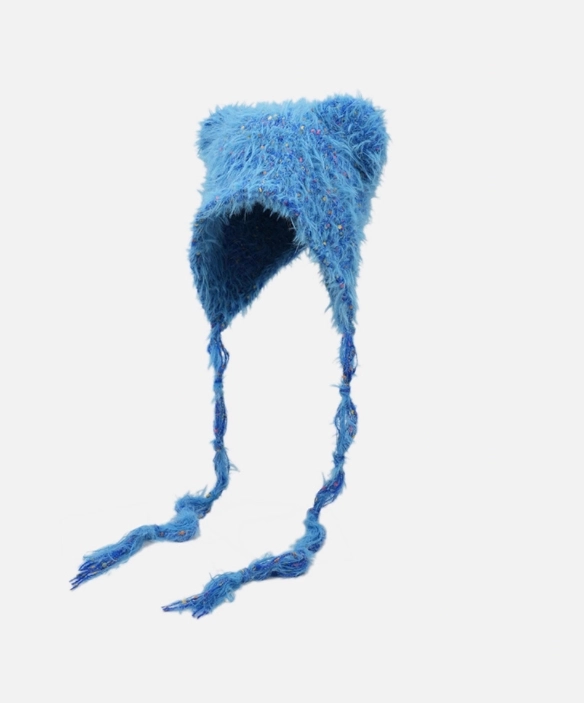 小物 ANDWANG Fluffy cat knit hat 帽子 andwang fluffy cat knit hat Fluffy cat knit hat