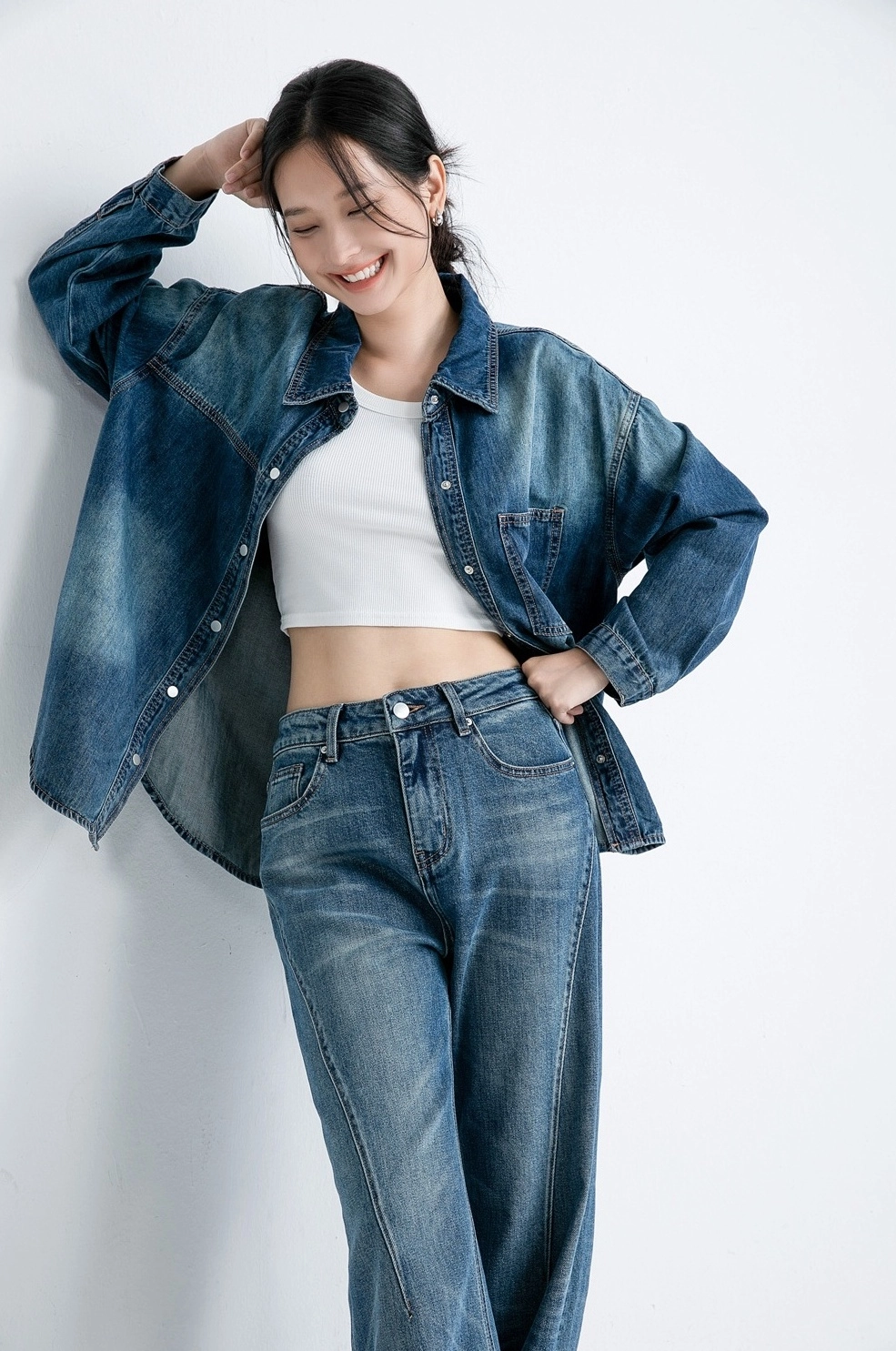 Blue Single Pocket Denim Jacket | Jongho - ATEEZ - Fashion