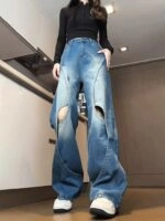 ★SULLIM☆TEARDROP CUT-OUT JEANS Wide Side Cut Out Buckshot – PURPLE BRAND
