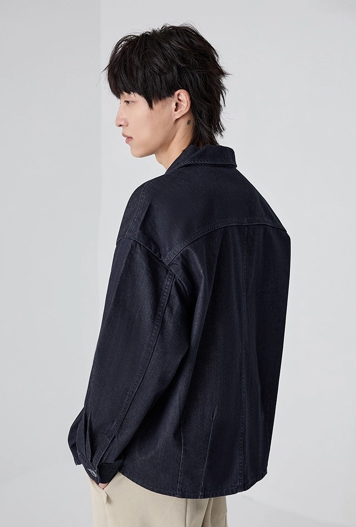 Blue Zipper Pocket Denim Jacket | Mingi - ATEEZ - Fashion Chingu