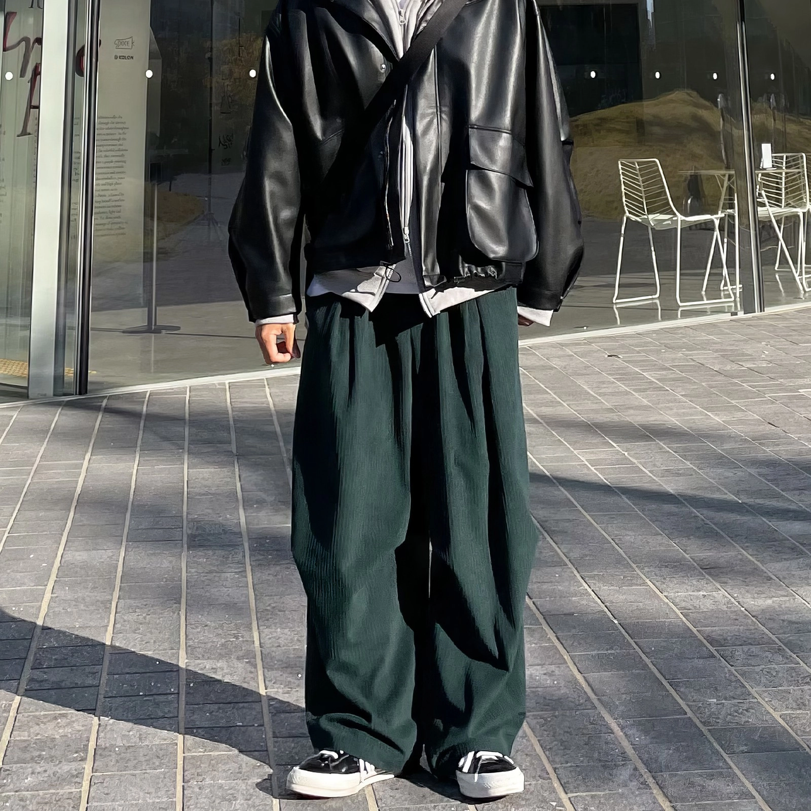 Green Corduroy Baggy Pants | Hyunjin - Stray Kids - Fashion