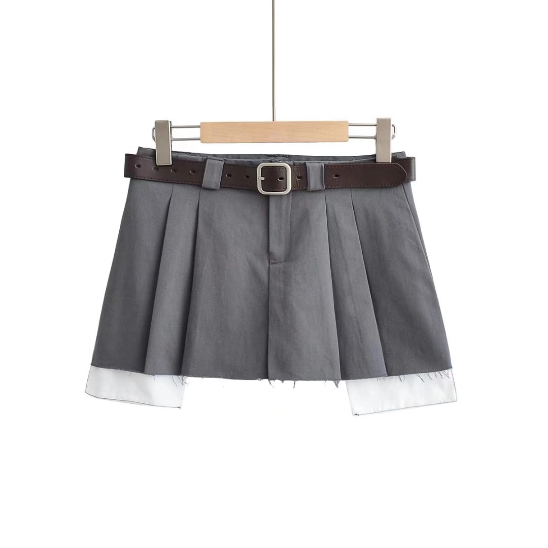 スカート helk SLIT PLEATED SKIRT (GRAY) daaa609aa9773165afd384dc1609be