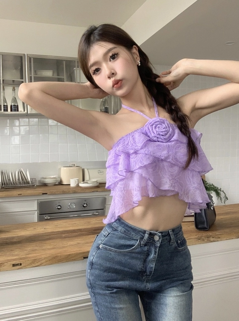 ☆韓国の人気☆【COPERNI】☆HIGH NECK FITTED TOP☆LILAC☆ Coperni Tight High Neck Top | italist