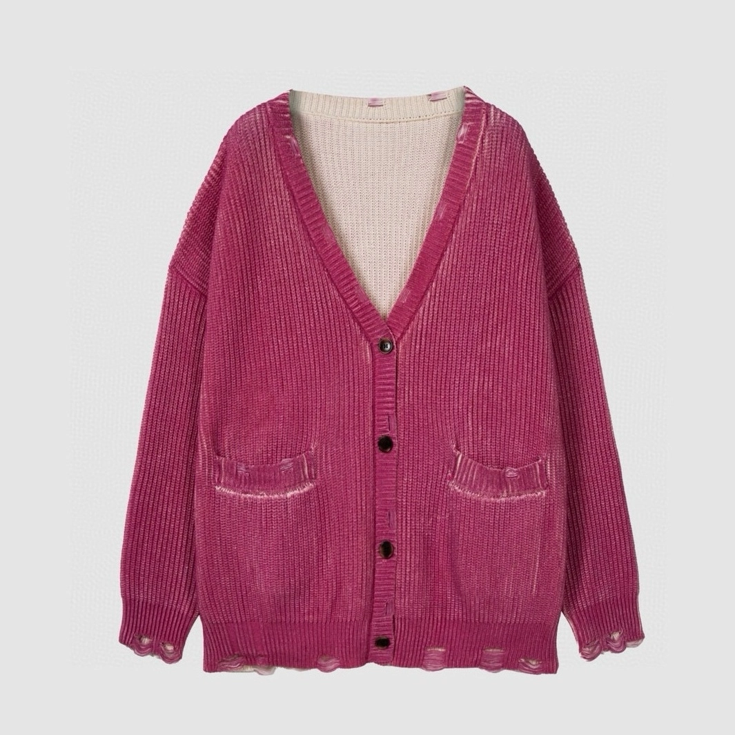 ルミニョン feather ribbon op + cardigan【ピンク】 Lumignon original ♥feather ribbon op + cardigan【ピンク