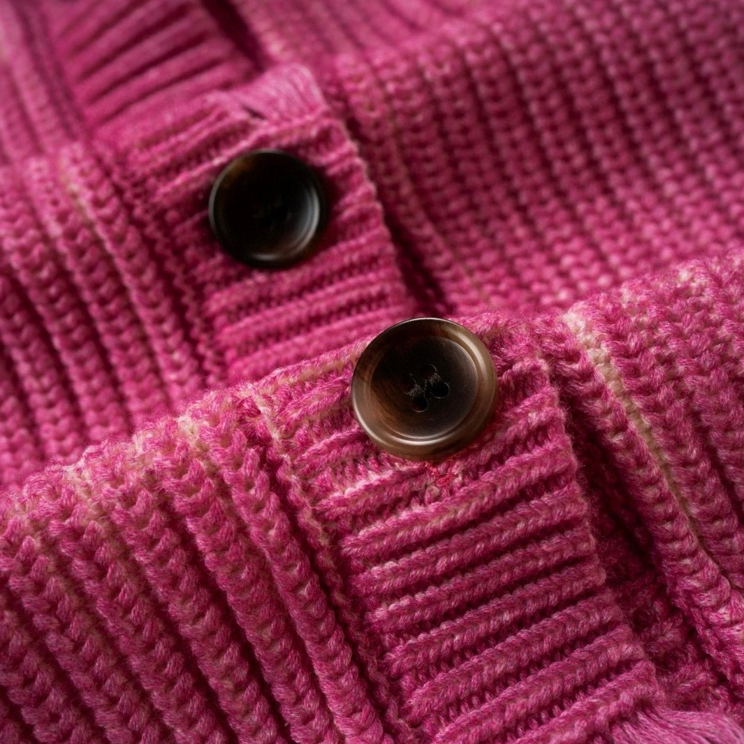 Pink Distressed Ribbed Cardigan | Jin - BTS - Fashion Chingu