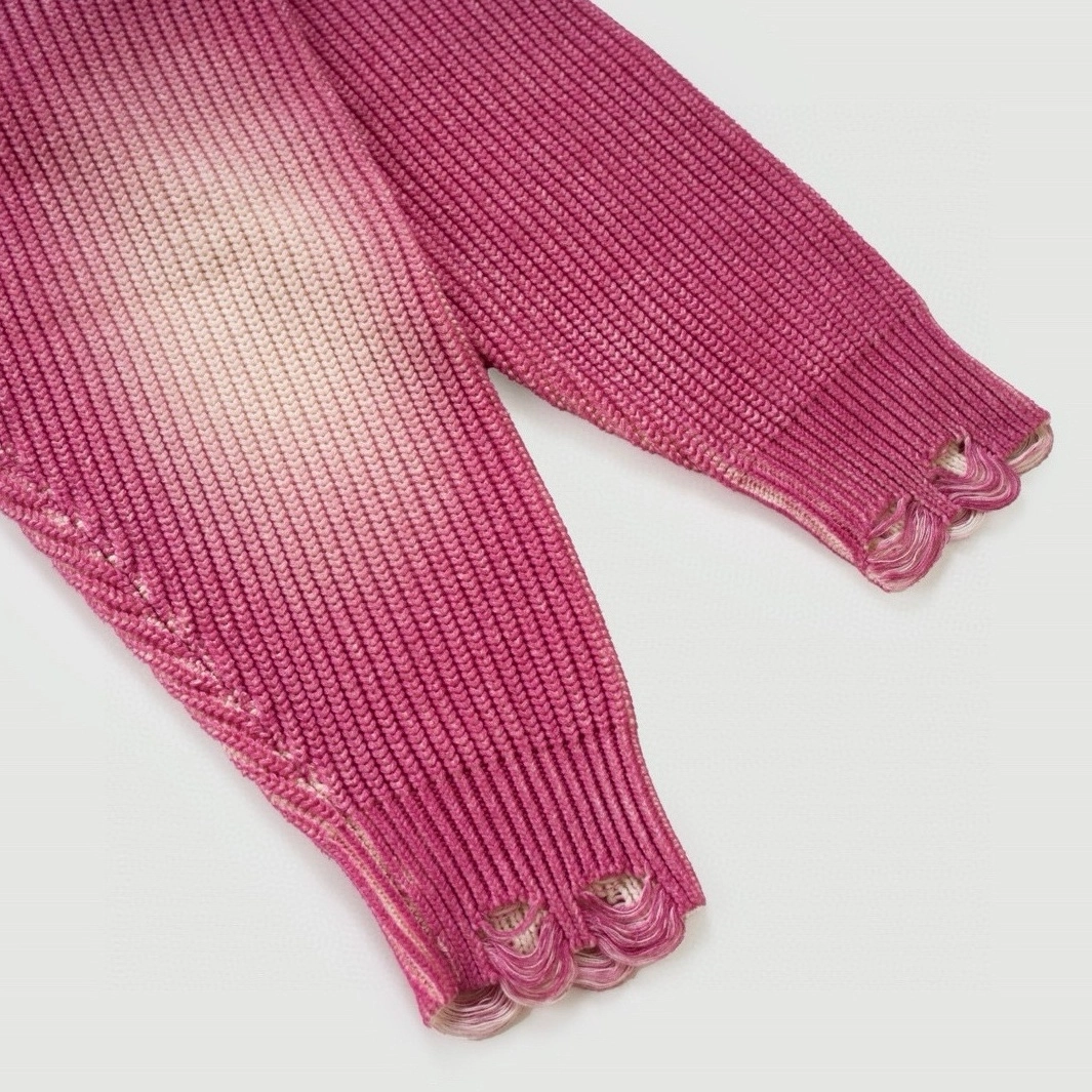 Pink Distressed Ribbed Cardigan | Jin - BTS - Fashion Chingu