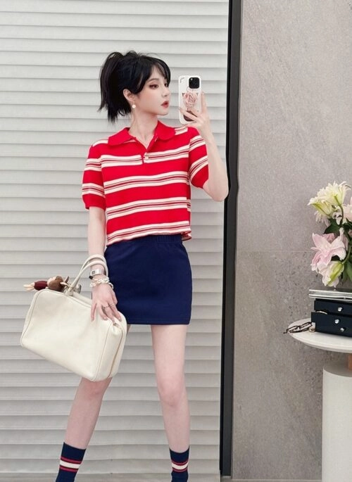 White Ribbed Basic Sling Top | Momo - Twice - Fashion Chingu
