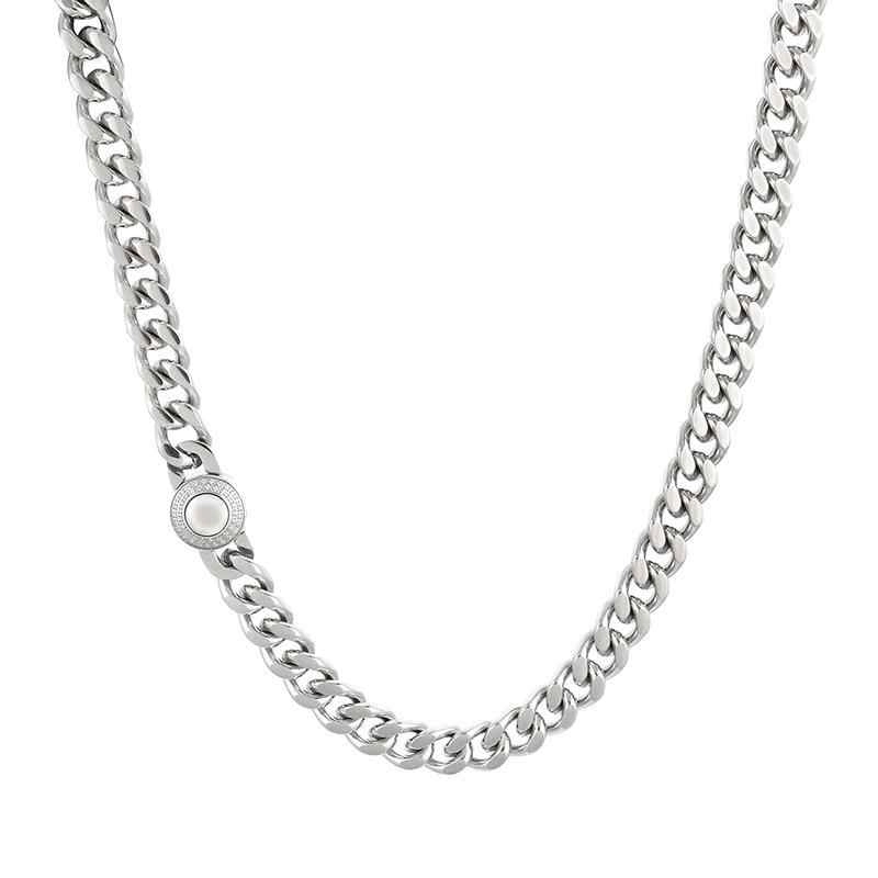 Silver Curb Chain Necklace | Hyunjin - Stray Kids - Fashion