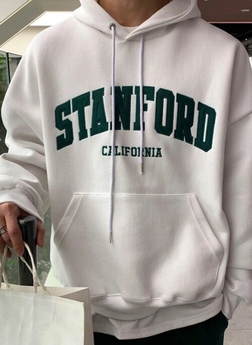 Embroidered Cotton Pullover Hoodie