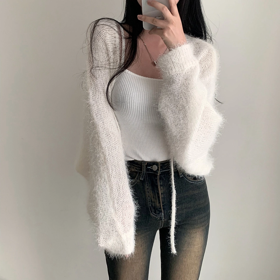 トップス theredthread S wire tie cardigan / white Cardigans – The Red Thread Boutique