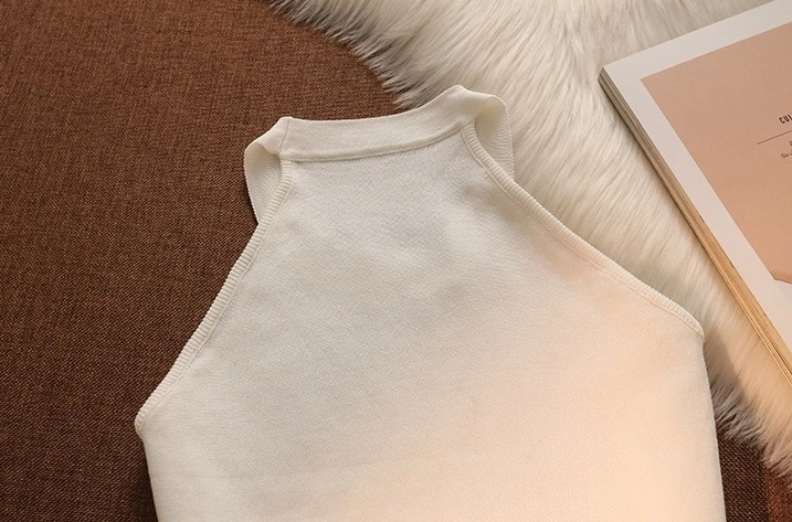 Riu Halter neck ribbon knit White Rちゃん Riu Halter neck ribbon knit Rちゃん Riu R-chan Halter Neck