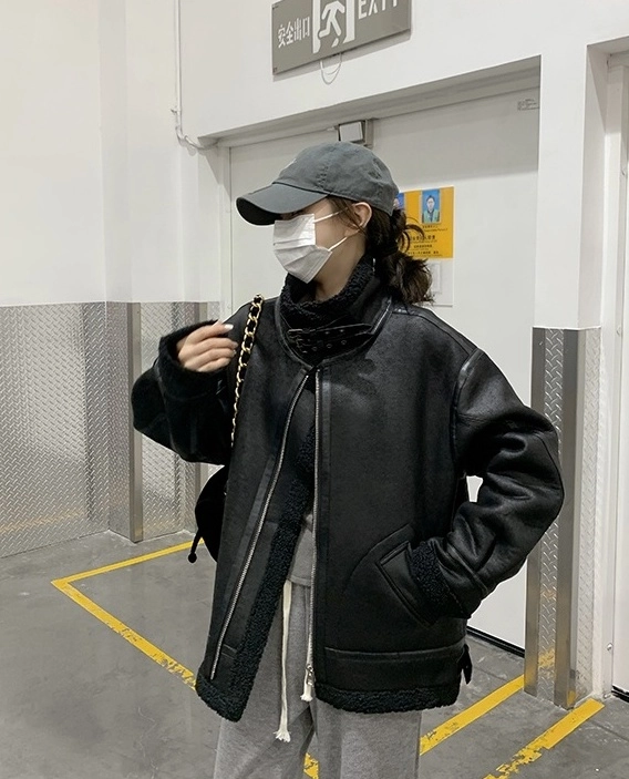 Black Faux Leather Double Buckle Jacket | LeeKnow - Stray