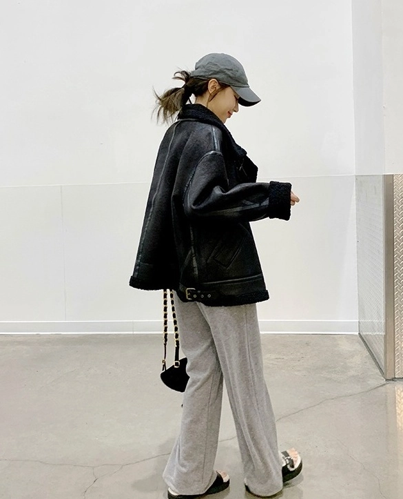 Black Faux Leather Double Buckle Jacket | LeeKnow - Stray