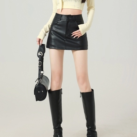 Black Faux Leather Mini Skirt | Rose - BlackPink - Fashion