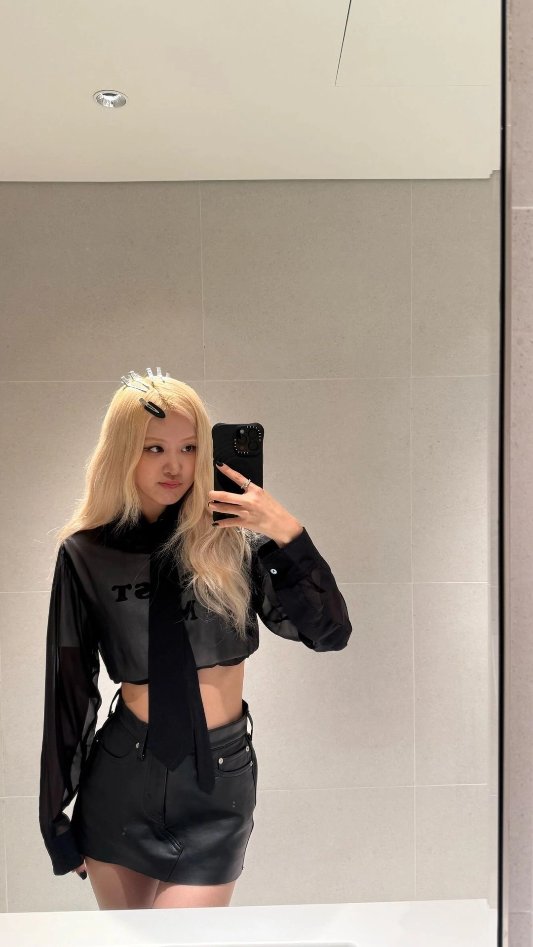 Black Faux Leather Mini Skirt | Rose - BlackPink - Fashion