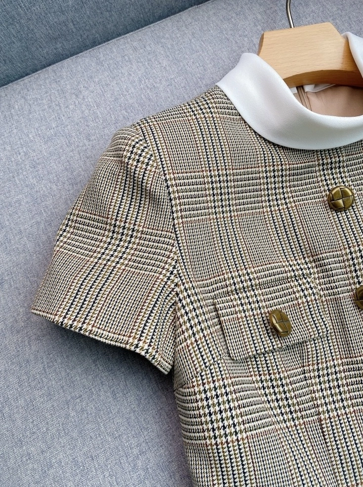 Brown Plaid Short Sleeve Dress | Jisoo - BlackPink - Fashion