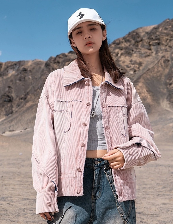 KRY clothing ピンク　ジャケット　アウター あざとい耳付きファーブルゾン」 | KRY clothing