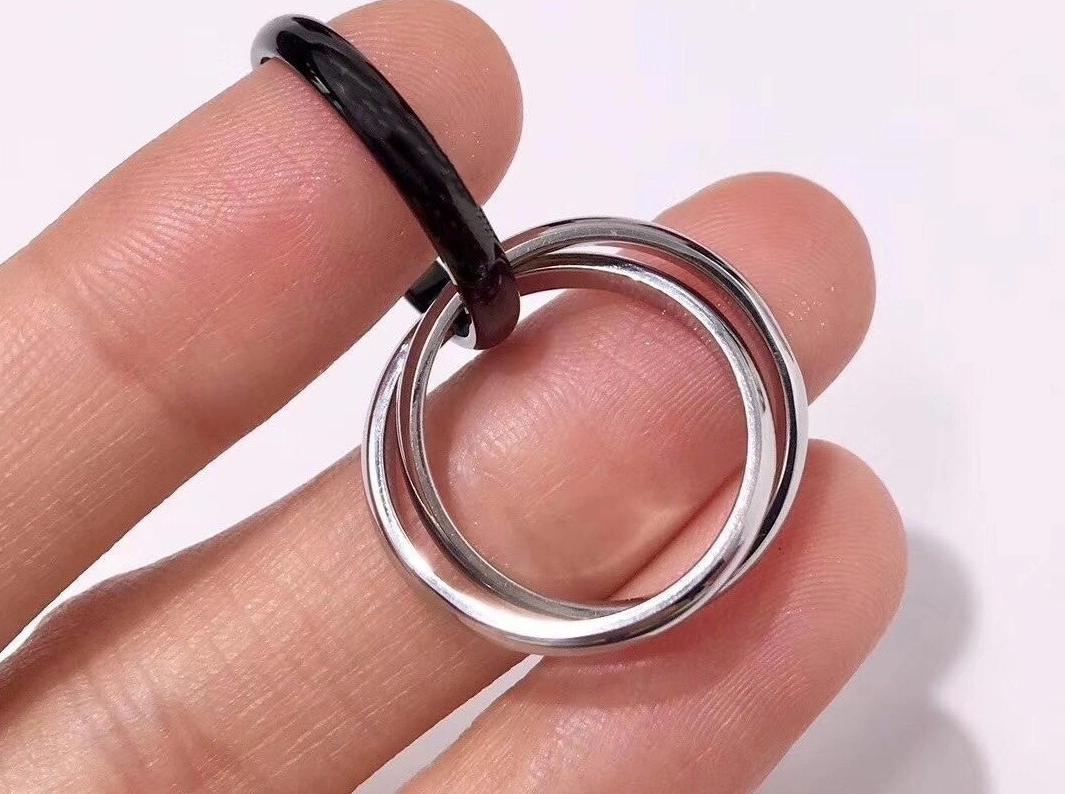 【HEYHORANG】Stray Kids着用★[925 silver] Lux Silver Ring Silver And Black Infinity Ring | Hyunjin - Stray Kids