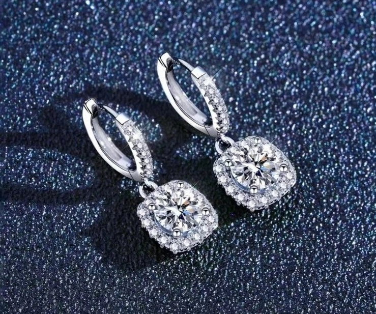 Silver Square Crystal Earrings | Haruto - Treasure - Fashion